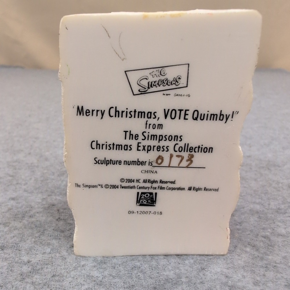 The‎ Simpsons Christmas Express Mayor Quimby Vote Quimby Sleigh Figurine 2004 - Picture 6 of 6